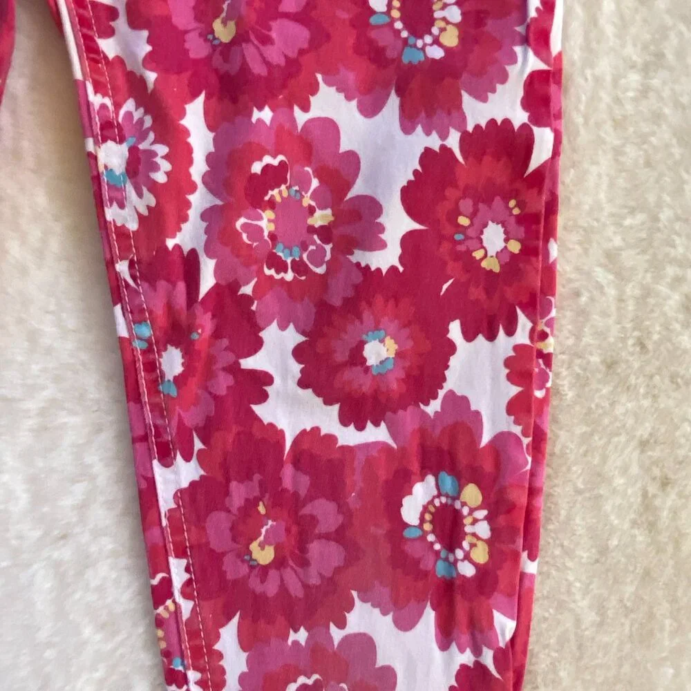 The Children's Place pink floral jeggings girl's size 12 adjustable waist